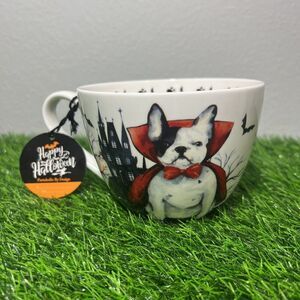 Portobello by Design Count Dogula Dracula Frenchie Pug Halloween China 18 Oz Mug